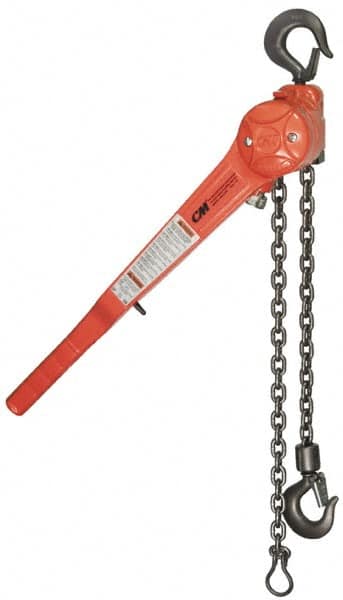 Manual Lever Hoist: 0.75 Ton Working Load Limit, 5' Max Lift MPN:4043