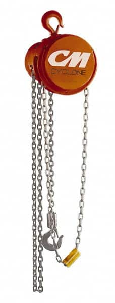 Manual Hand Chain Hoist: 0.5 Ton Working Load Limit, 10' Max Lift MPN:4622