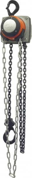 Manual Hand Chain Hoist: 1 Ton Working Load Limit, 15' Max Lift MPN:5627A