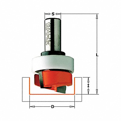 Hinge Mortise Cut Router Bit 1/2 MPN:801.128.11B