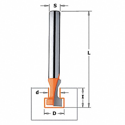 Hinge Mortise Cut Router Bit 3/8 MPN:850.001.11