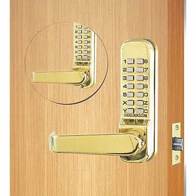 Mechanical Lockset Polished Brass Lever MPN:CL410BB-PB