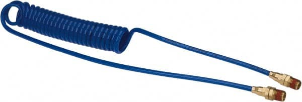 Coiled & Self Storing Hose: 10' Long, Male Swivel x Male Swivel MPN:PR532-10B-B