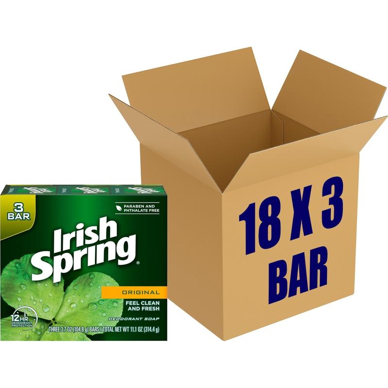 Irish Spring Original Bar Soap - Fresh Clean Scent - 3.75 oz - Green - 18 / Carton MPN:114177CT