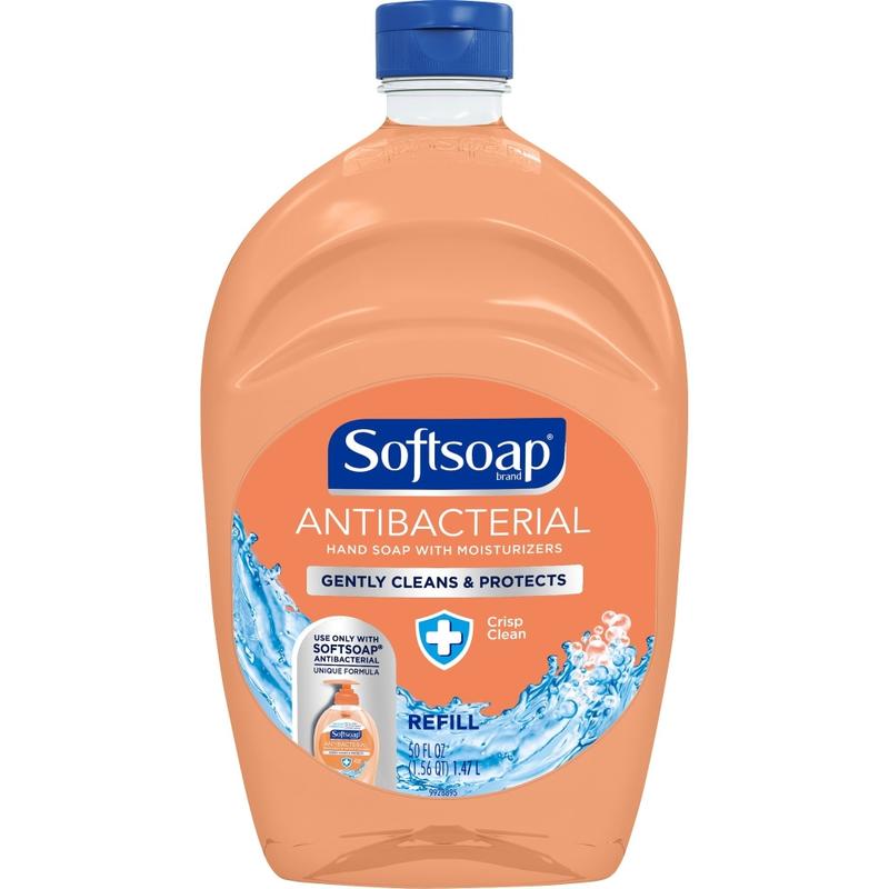 Softsoap Crisp Clean Liquid Hand Soap - Crisp Clean Scent - Pump Bottle Dispenser - Bacteria Remover, Kill Germs - Hand - Orange - 6 / Carton MPN:US05261ACT