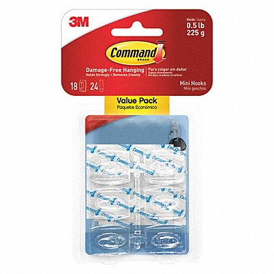 Mini Clear Hooks Value Pack PK12 MPN:17006CLR-18ES