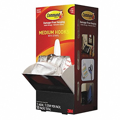 Hook Medium White PK50 MPN:17081CABPK