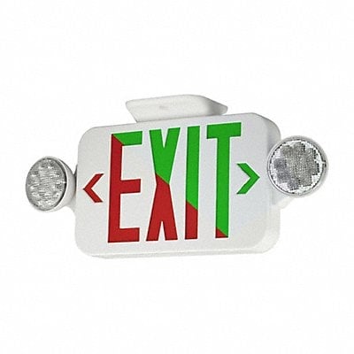 LED Lighted Exit Sign Wht Plastic 7-1/5 MPN:CCRGRC