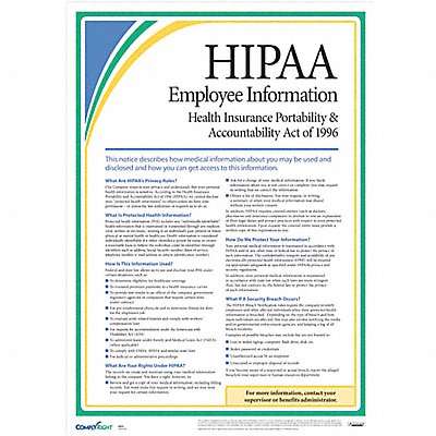 Employee Information Poster 17 in H MPN:AR0953