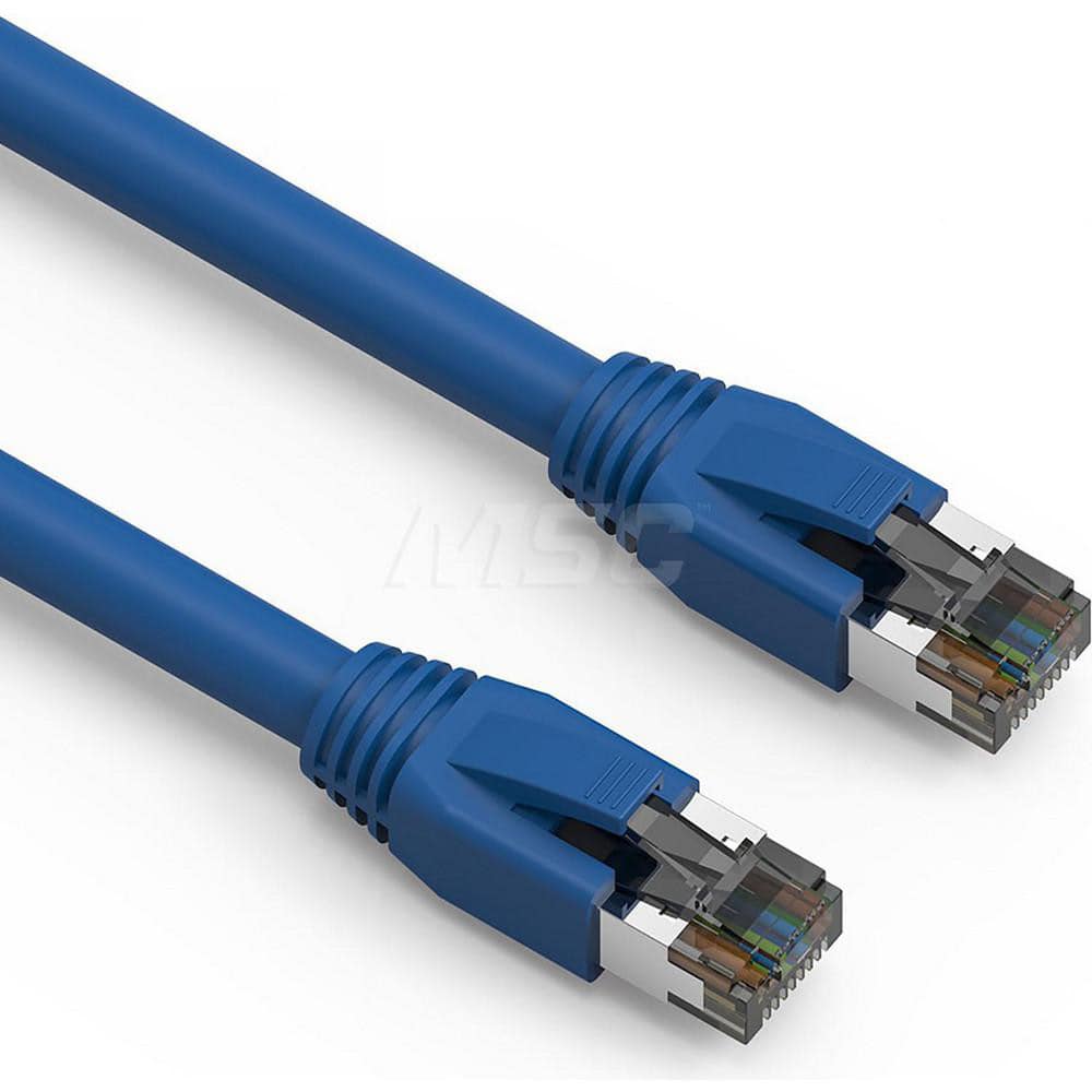 Ethernet Cable: Cat8, 24 AWG, 2,000 MHz, Double Shielded & Braid MPN:L8S24-01BLU