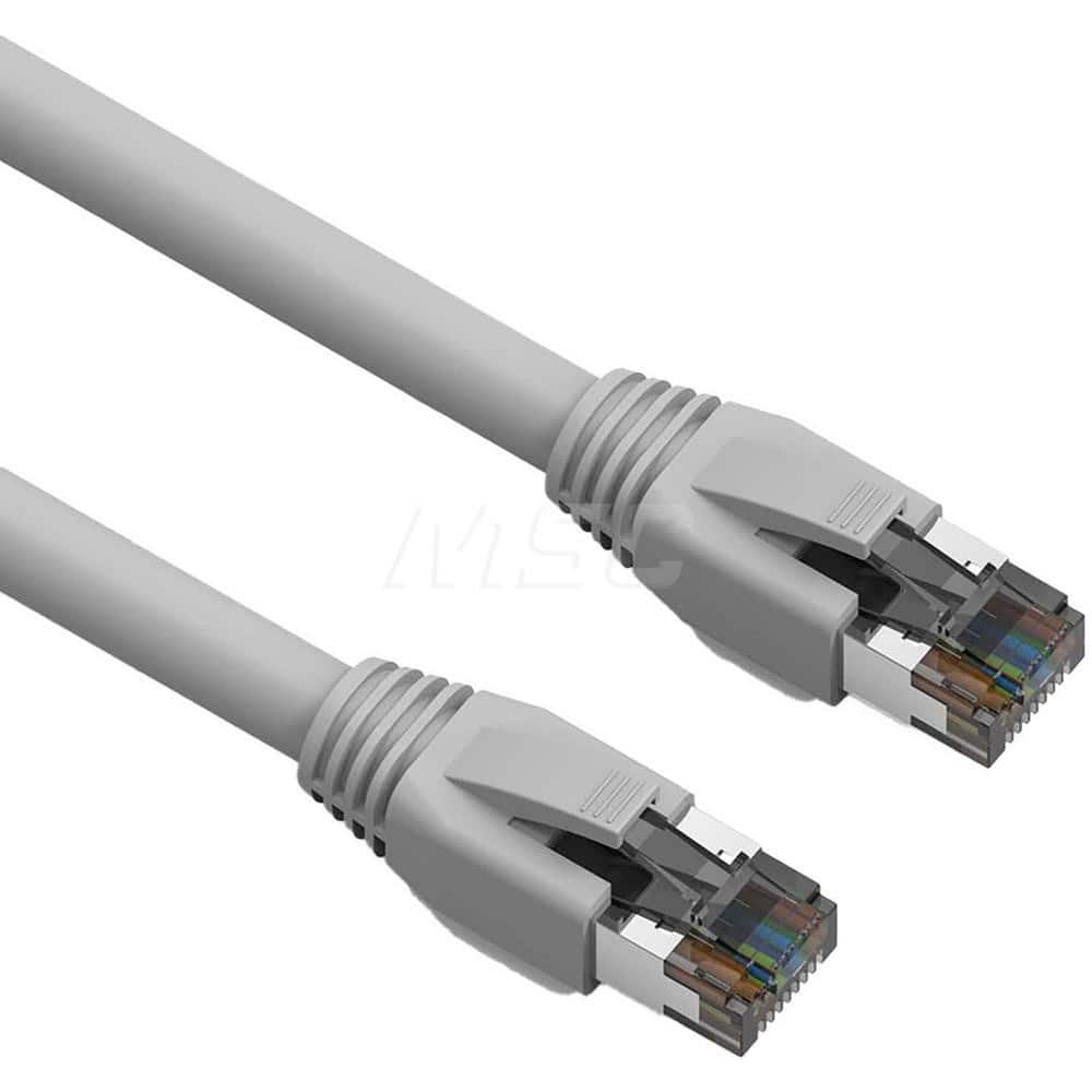 Ethernet Cable: Cat8, 24 AWG, 2,000 MHz, Double Shielded & Braid MPN:L8S24-01GRA