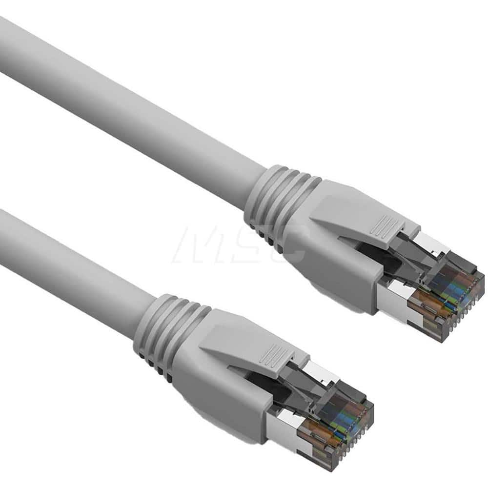 Ethernet Cable: Cat8, 24 AWG, 2,000 MHz, Double Shielded & Braid MPN:L8S24-07GRA