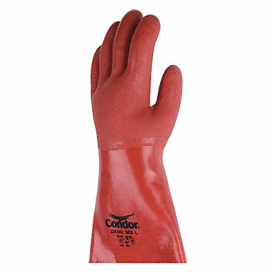 Chem Resist Glove PVC 14 In L Red PR MPN:22KA63