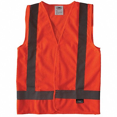 Safety Vest Orange/Red X-S Hook-and-Loop MPN:491R82