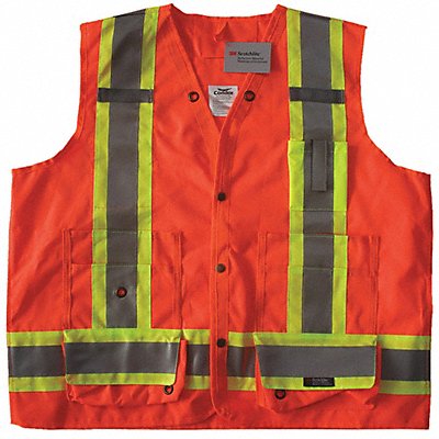 Safety Vest Orange/Red XL Snap MPN:491T21