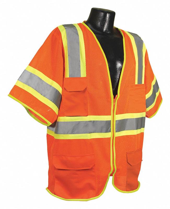 J6041 High Visibility Vest Orange/Red 5XL MPN:53YN92