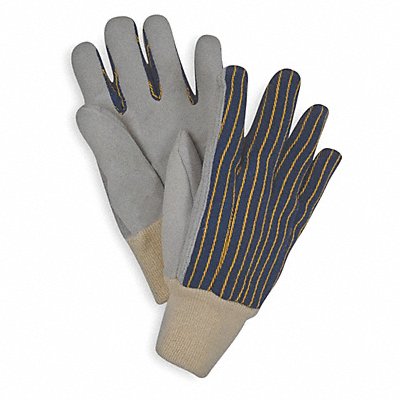 D1569 Leather Gloves Blue/Gray L PR MPN:4AZ97