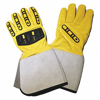 J4945 Gloves Yellow L Gauntlet Fleece PR MPN:48WU16