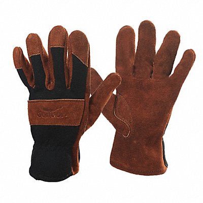 Leather Gloves Suede Cowhide Brown M PR MPN:48WU50