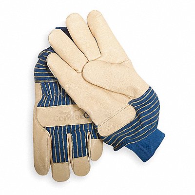 D1595 Leather Gloves Beige/Blue L PR MPN:5T926