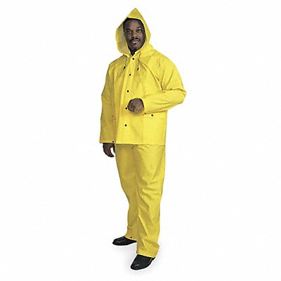 D2284 Rain Suit w/Jacket/Bib Unrated Yellow S MPN:5T911