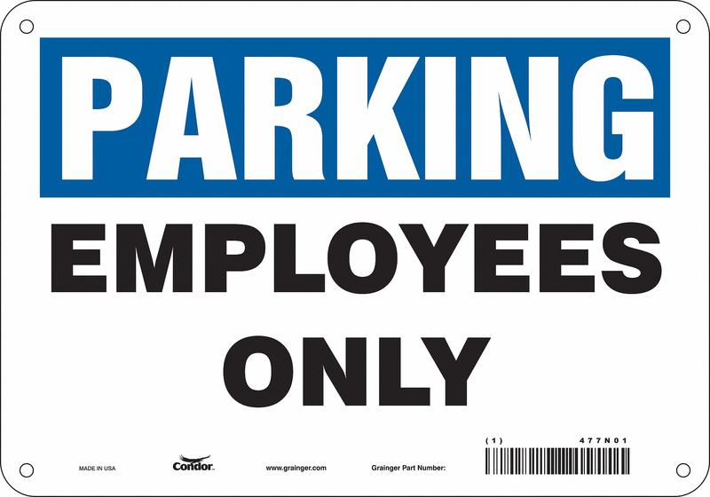 Employee Parking Sign 7 x 10 MPN:477N01