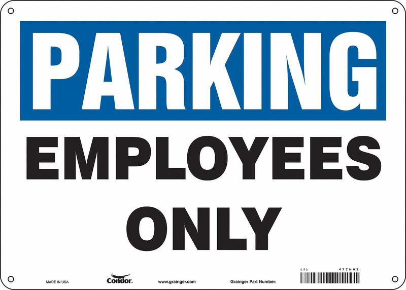 Employee Parking Sign 10 x 14 MPN:477N02