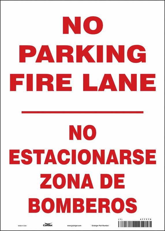 Fire Lane No Parking Sign 14 x 10 MPN:477Y79