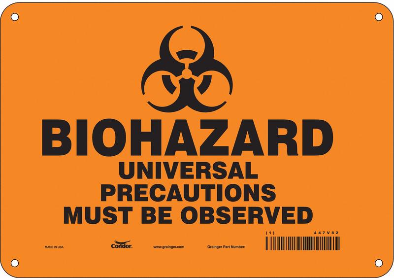 Biohazard Sign 7 in x 10 in Aluminum MPN:447V82