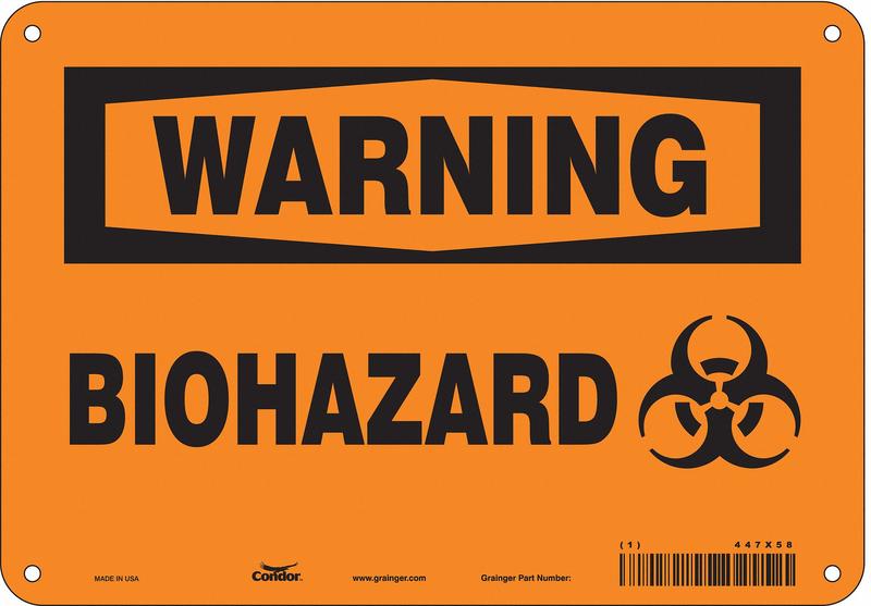 Biohazard Sign 7 in x 10 in Aluminum MPN:447X58