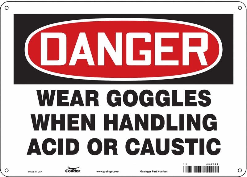 Safety Sign 10 in x 14 in Polyethylene MPN:464Y42