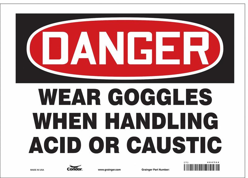 Safety Sign 10 in x 14 in Vinyl MPN:464Y44