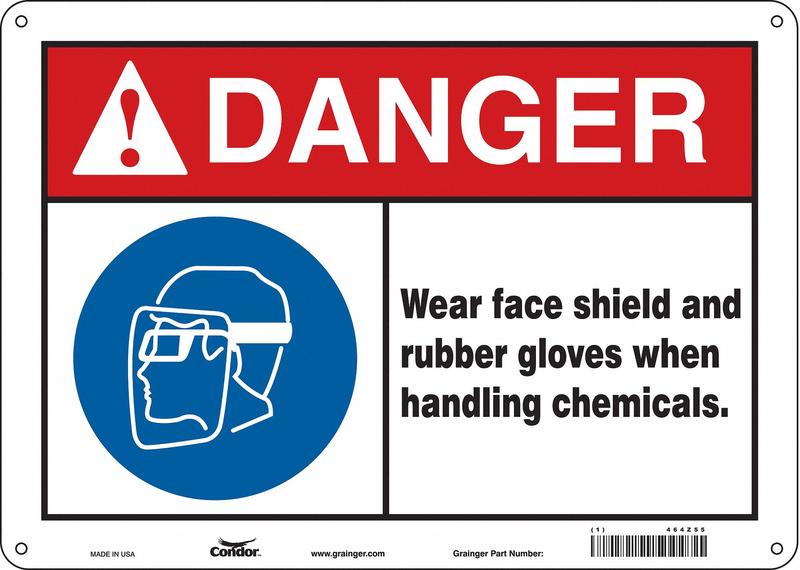 Safety Sign 10 inx14 in Aluminum MPN:464Z55