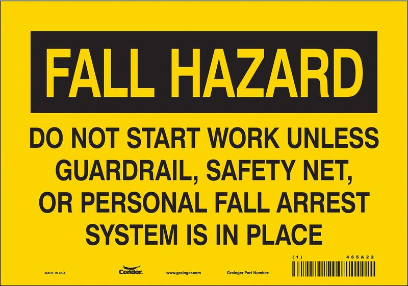 Safety Sign 7 inx10 in Vinyl MPN:465A22