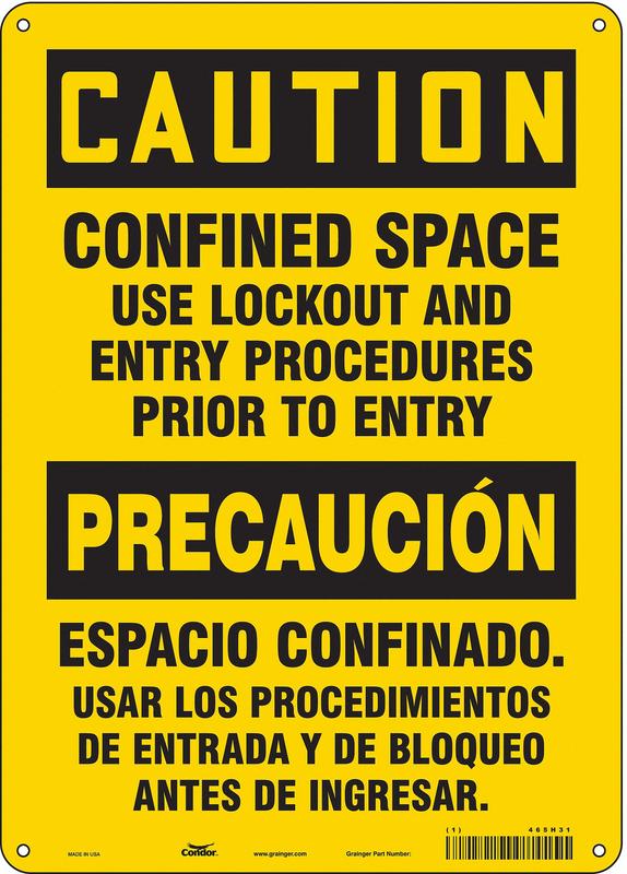 Safety Sign 10 inx14 in Aluminum MPN:465H31