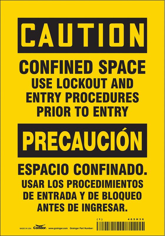 Safety Sign 7 inx10 in Vinyl MPN:465H36