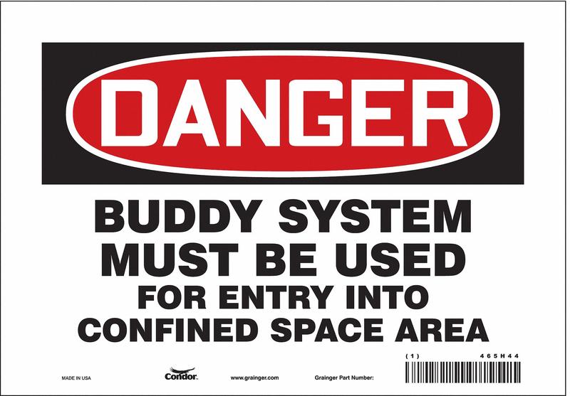 Safety Sign 7 inx10 in Vinyl MPN:465H44