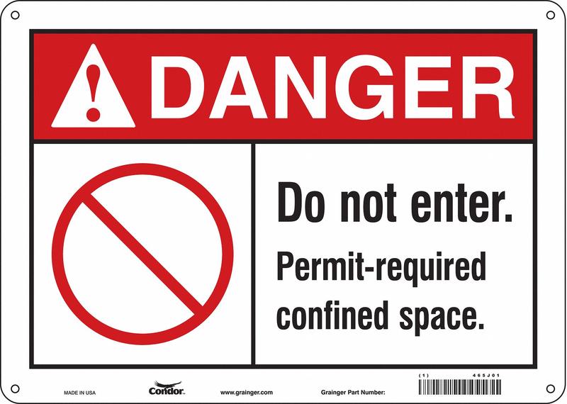 Safety Sign 10 inx14 in Polyethylene MPN:465J01