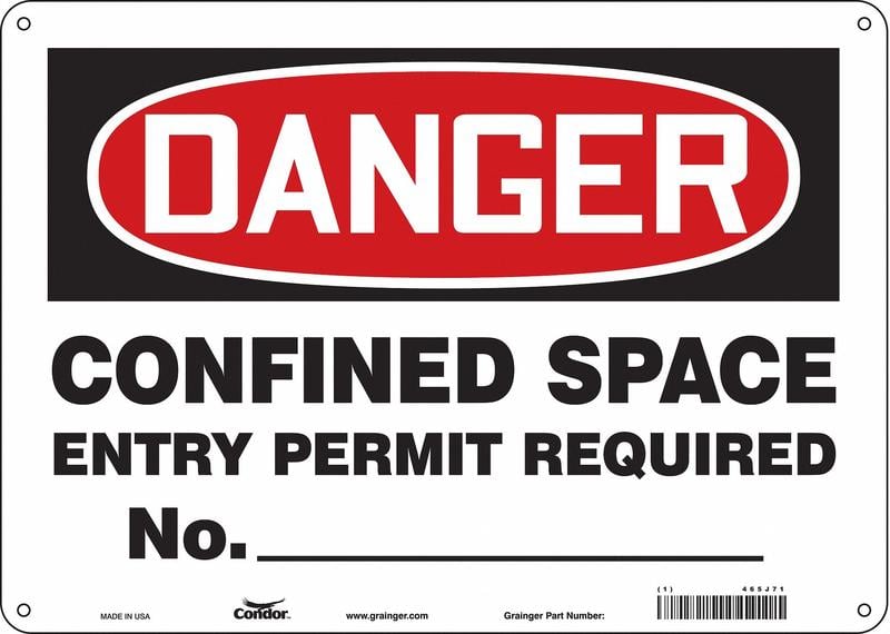 Safety Sign 10 inx14 in Polyethylene MPN:465J71