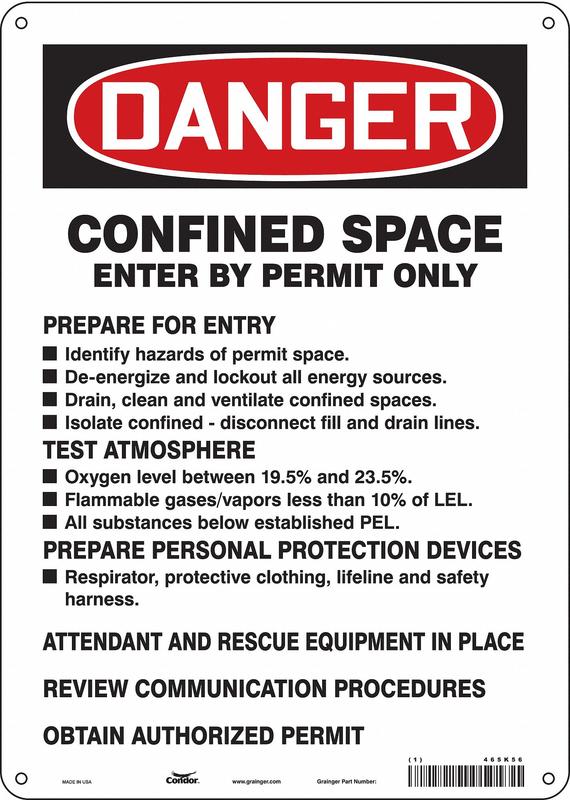 Safety Sign 14 in x 10 in Polyethylene MPN:465K56