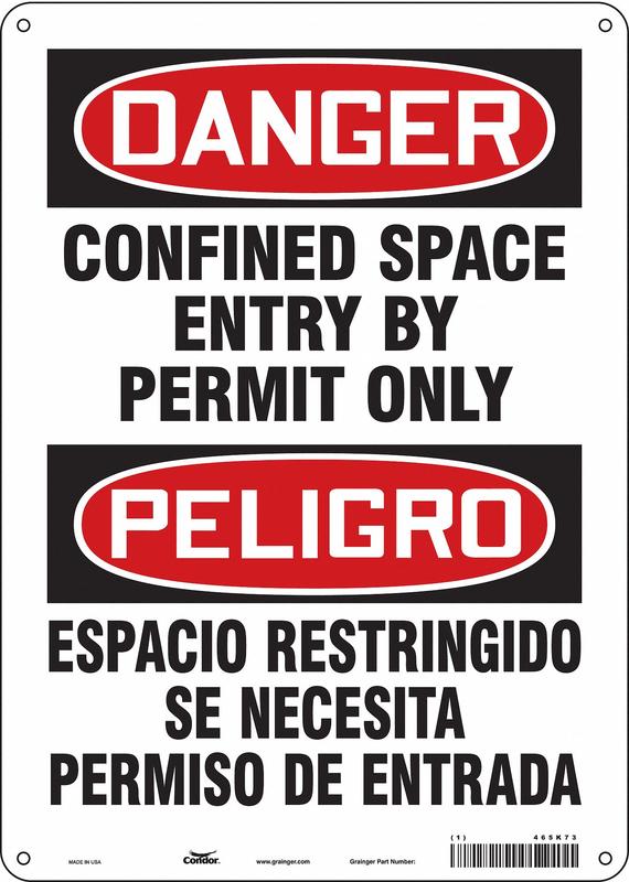 Safety Sign 14 in x 10 in Fiberglass MPN:465K73