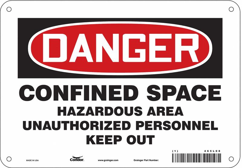 Safety Sign 7 in x 10 in Polyethylene MPN:465L08