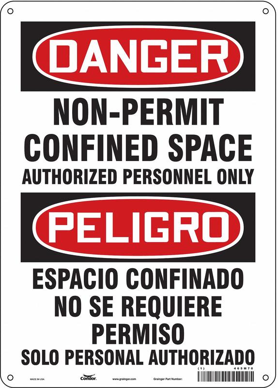 Safety Sign 14 in x 10 in Polyethylene MPN:465M70