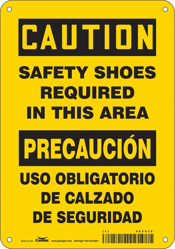 Safety Sign 10 in x 7 in Polyethylene MPN:465V15