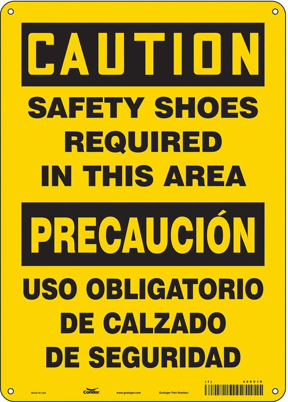 Safety Sign 14 in x 10 in Polyethylene MPN:465V16