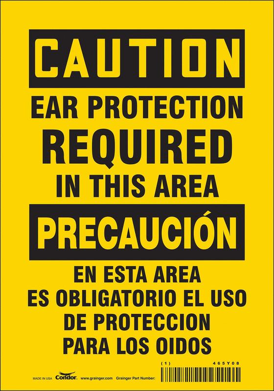 Safety Sign 10 inx7 in Vinyl MPN:465Y08