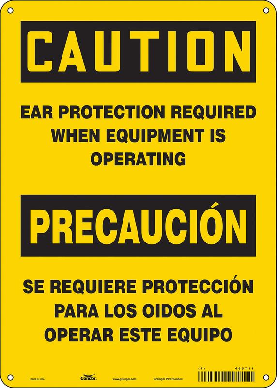 Safety Sign 14 inx10 in Polyethylene MPN:465Y11