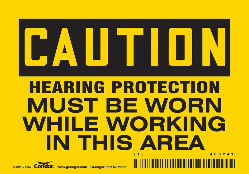 Safety Sign 3.5in x 5in Vinyl MPN:465Y41
