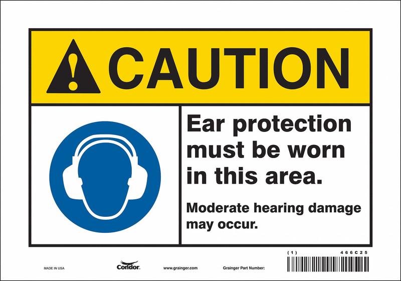 Safety Sign 7 inx10 in Vinyl MPN:466C25