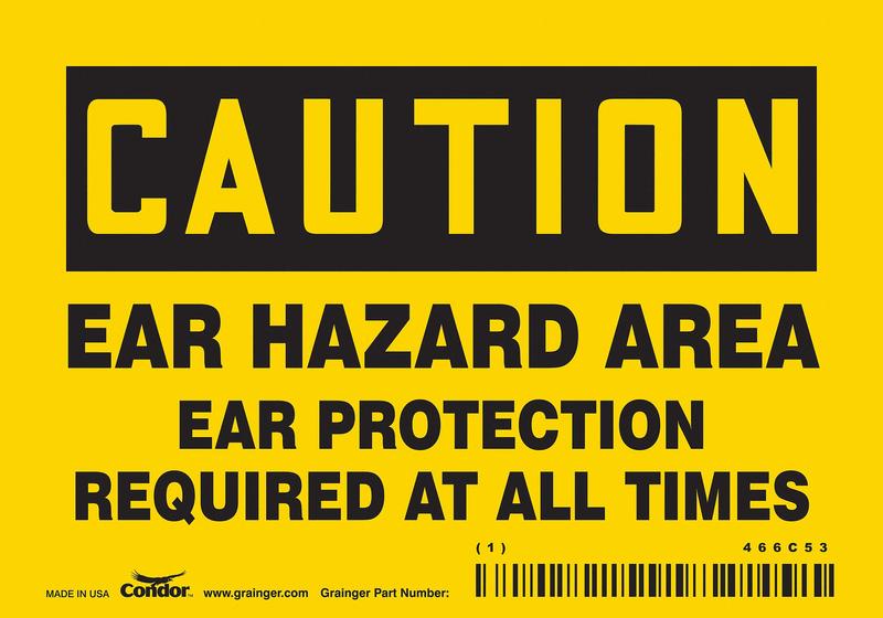 Safety Sign 3.5in x 5in Vinyl MPN:466C53